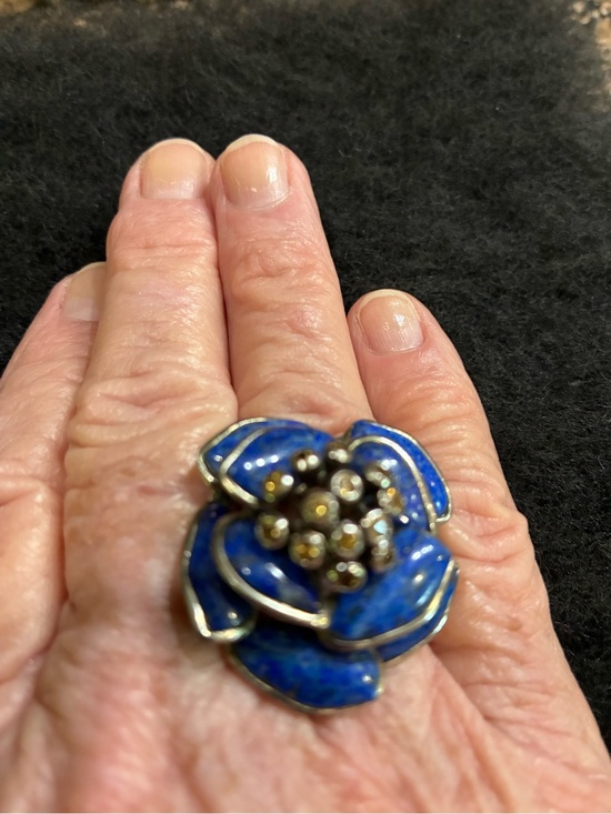 Ross-Simons Jewelry - Ross-Simons Blue Enamel Floral Cocktail Ring